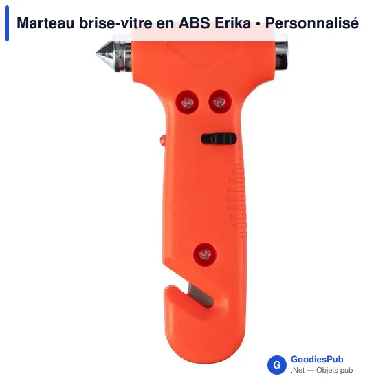 Marteau brise-vitre personnalisable avec logo - modèle Erika - Image 3