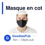 Masque en coton et polyester personnalisable avec logo - Riyan - Miniature 3