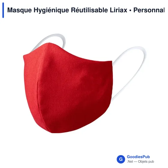 Masque hygiénique réutilisable personnalisable avec logo - Image 1