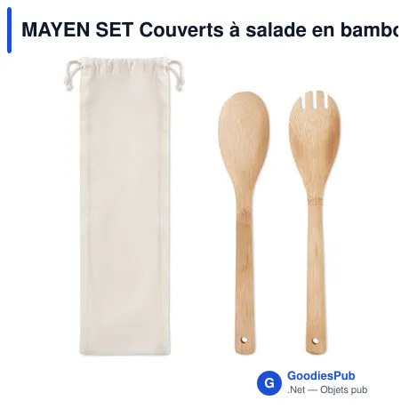 MAYEN SET Couverts à salade en bambou