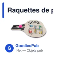 Raquettes de plage personnalisables en MDF avec logo - Surface jeu d'échecs - Miniature 2