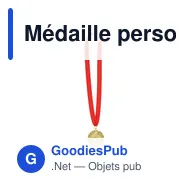 Médaille personnalisable Binea en métal doré avec logo - Miniature 2