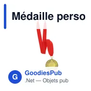 Médaille personnalisable Binea en métal doré avec logo - Miniature 3