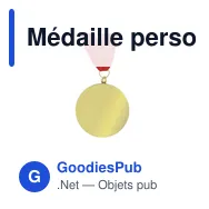 Médaille personnalisable Binea en métal doré avec logo - Miniature 4