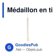 Médaillon en tilleul personnalisable pour événements - Logo inclus - Miniature 1