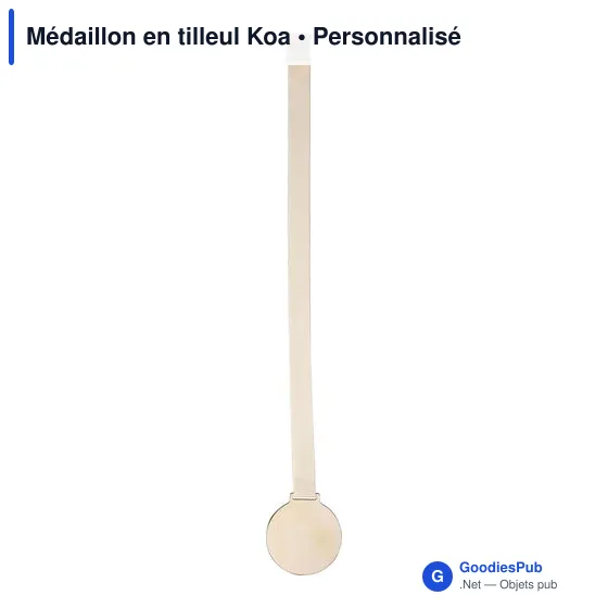Médaillon en tilleul personnalisable pour événements - Logo inclus - Image 1