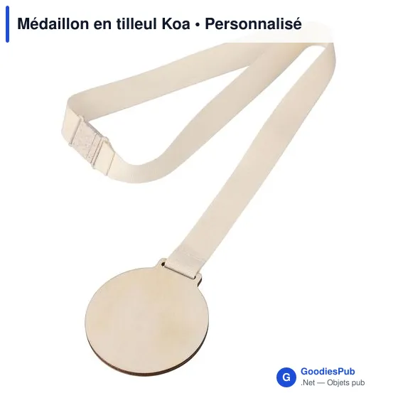 Médaillon en tilleul personnalisable pour événements - Logo inclus - Image 2