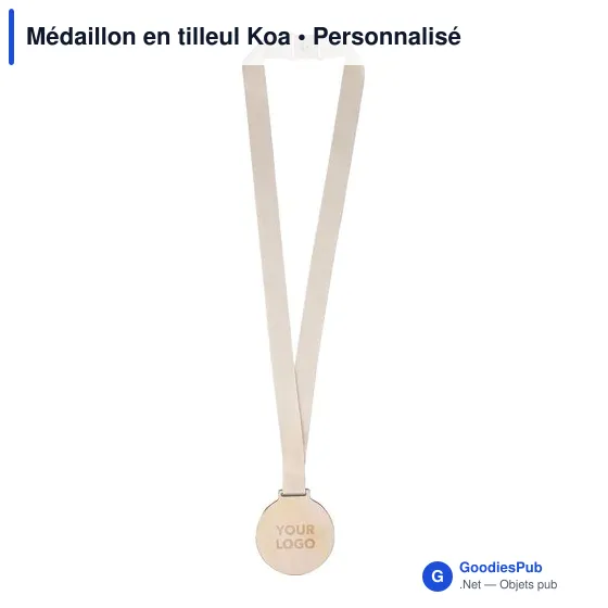 Médaillon en tilleul personnalisable pour événements - Logo inclus - Image 3