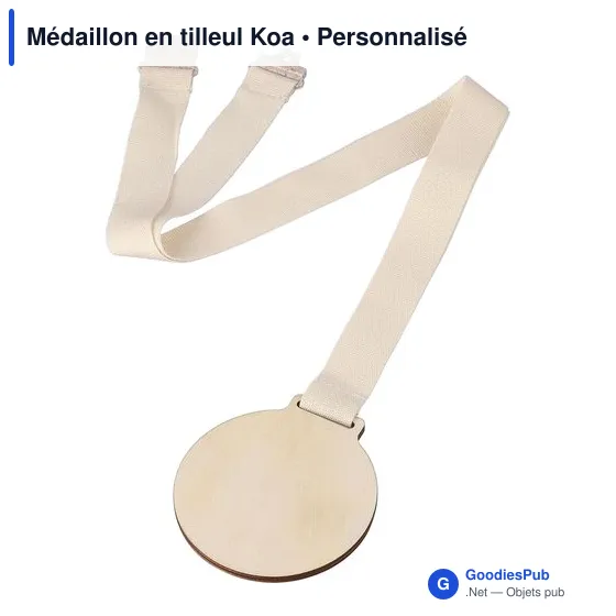 Médaillon en tilleul personnalisable pour événements - Logo inclus - Image 4