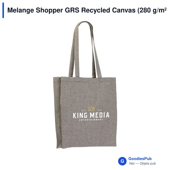 Sac shopping personnalisable Melange Shopper GRS avec logo - Image 1