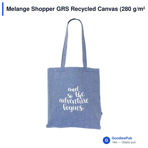 Sac shopping personnalisable Melange Shopper GRS avec logo - Image 5