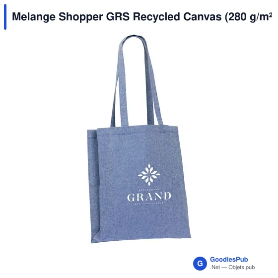 Sac shopping personnalisable Melange Shopper GRS avec logo - Image 6
