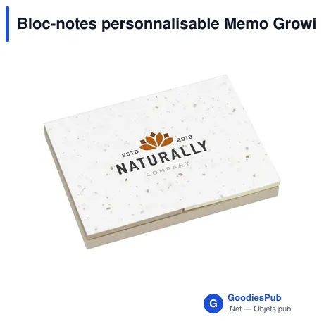 Bloc-notes personnalisable Memo Growing Paper avec logo