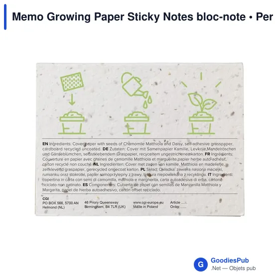 Bloc-notes personnalisable Memo Growing Paper avec logo - Image 5