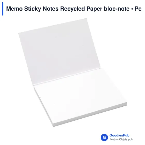 Bloc-notes autocollants personnalisables en papier recyclé - Memo Stickyavec logo - Image 2
