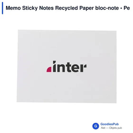 Bloc-notes autocollants personnalisables en papier recyclé - Memo Stickyavec logo - Image 4