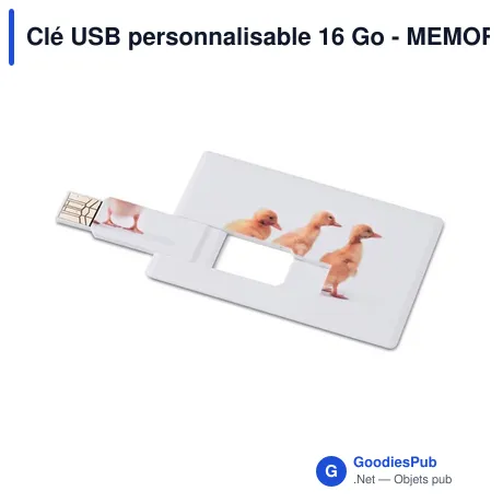 Clé USB personnalisable 16 Go - MEMORAMA Creditcard avec logo
