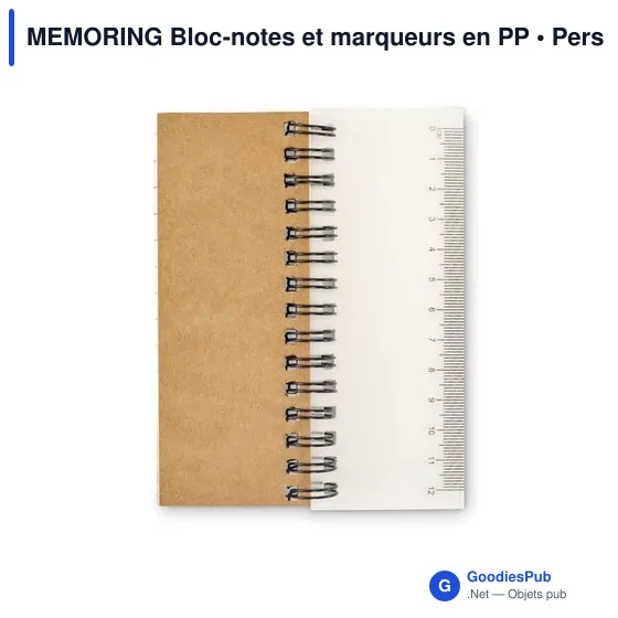 Bloc-notes personnalisable avec marqueurs pour logo - MEMORING - Image 3