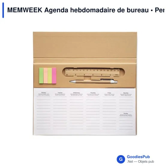 MEMWEEK Agenda hebdomadaire de bureau - Image 2