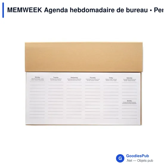 MEMWEEK Agenda hebdomadaire de bureau - Image 3