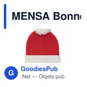 Bonnet de Noël personnalisable avec logo - MENSA - Miniature 1