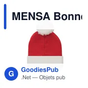 Bonnet de Noël personnalisable avec logo - MENSA - Miniature 2