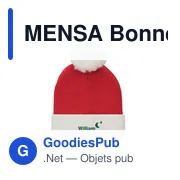Bonnet de Noël personnalisable avec logo - MENSA - Miniature 3