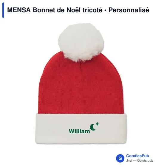 Bonnet de Noël personnalisable avec logo - MENSA - Image 3