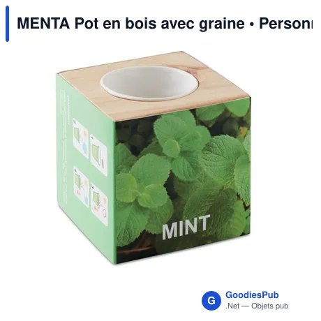 MENTA Pot en bois avec graine