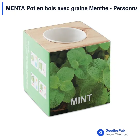 MENTA Pot en bois avec graine - Image 1
