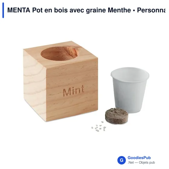 MENTA Pot en bois avec graine - Image 2