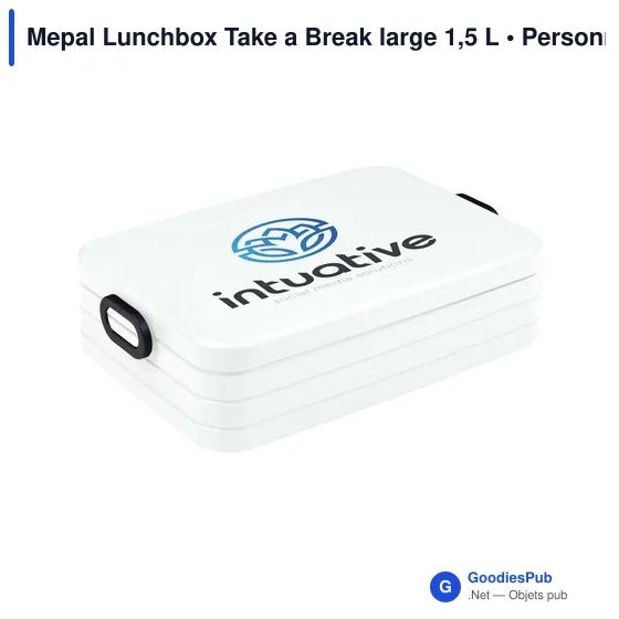 Mepal Lunchbox Take a Break large 1,5 L personnalisé avec logo entreprise blanc - Image 4