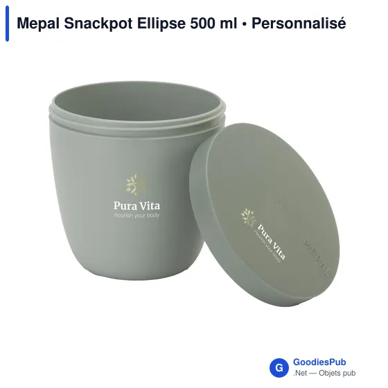 Boîte à déjeuner personnalisable Mepal Snackpot Ellipse 500 mlavec logo - Image 2