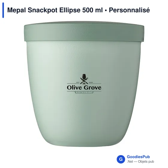 Boîte à déjeuner personnalisable Mepal Snackpot Ellipse 500 mlavec logo - Image 3