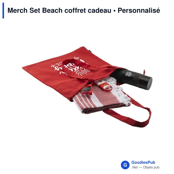 Coffret cadeau personnalisable Merch Set Beach avec logo - Image 1
