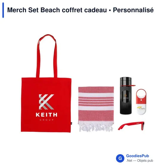 Coffret cadeau personnalisable Merch Set Beach avec logo - Image 2