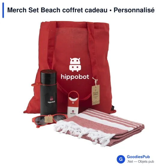 Coffret cadeau personnalisable Merch Set Beach avec logo - Image 3