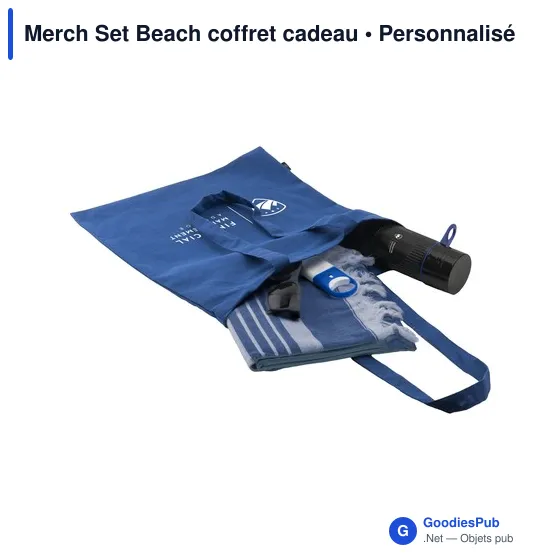 Coffret cadeau personnalisable Merch Set Beach avec logo - Image 4