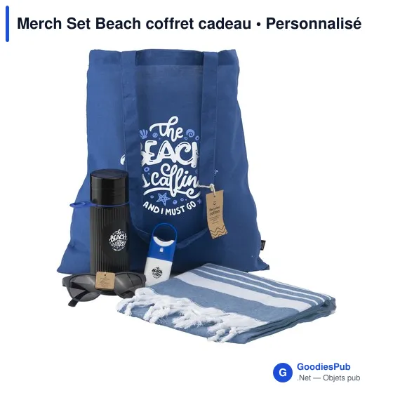 Coffret cadeau personnalisable Merch Set Beach avec logo - Image 6