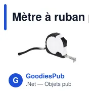 Mètre à ruban personnalisable Grade Burkex 3m avec logo - Miniature 1
