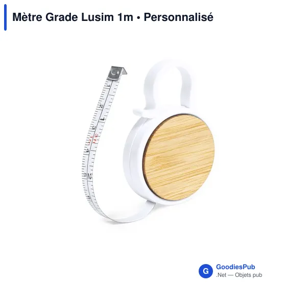 Mètre à ruban personnalisable Grade Lusim 1m avec logo - Image 1