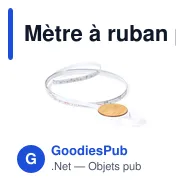 Mètre à ruban personnalisable Grade Lusim 1m avec logo - Miniature 5