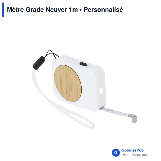 Mètre à ruban personnalisable avec logo - Mètre Grade Neuver 1m - Image 1