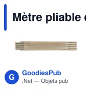 Mètre pliable en bois de bouleau Ezio - Miniature 1
