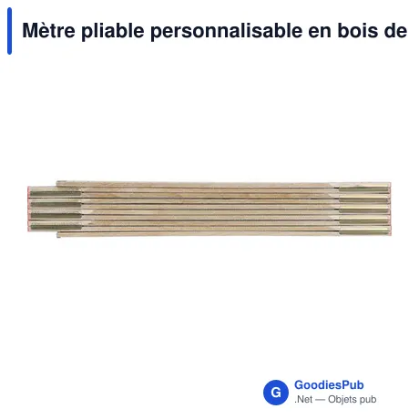 Mètre pliable personnalisable en bois de bouleau avec logo