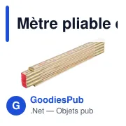 Mètre pliable en bois de bouleau Ezio - Miniature 2