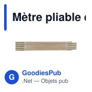 Mètre pliable en bois de bouleau Ezio - Miniature 3