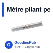 Mètre pliant personnalisable 2 m en PVC avec logo - Charpentier - Miniature 1