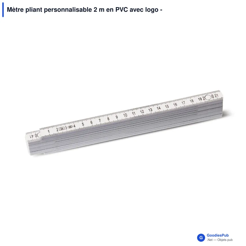 Mètre pliant personnalisable 2 m en PVC avec logo - Charpentier - Image 2