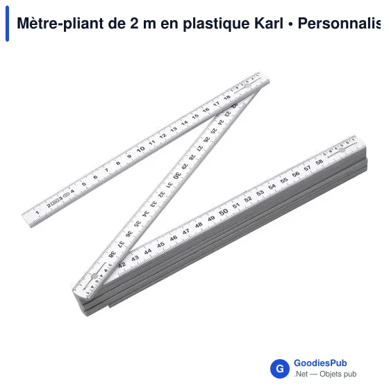 Mètre pliant personnalisable en plastique avec logo - Karl - Image 2